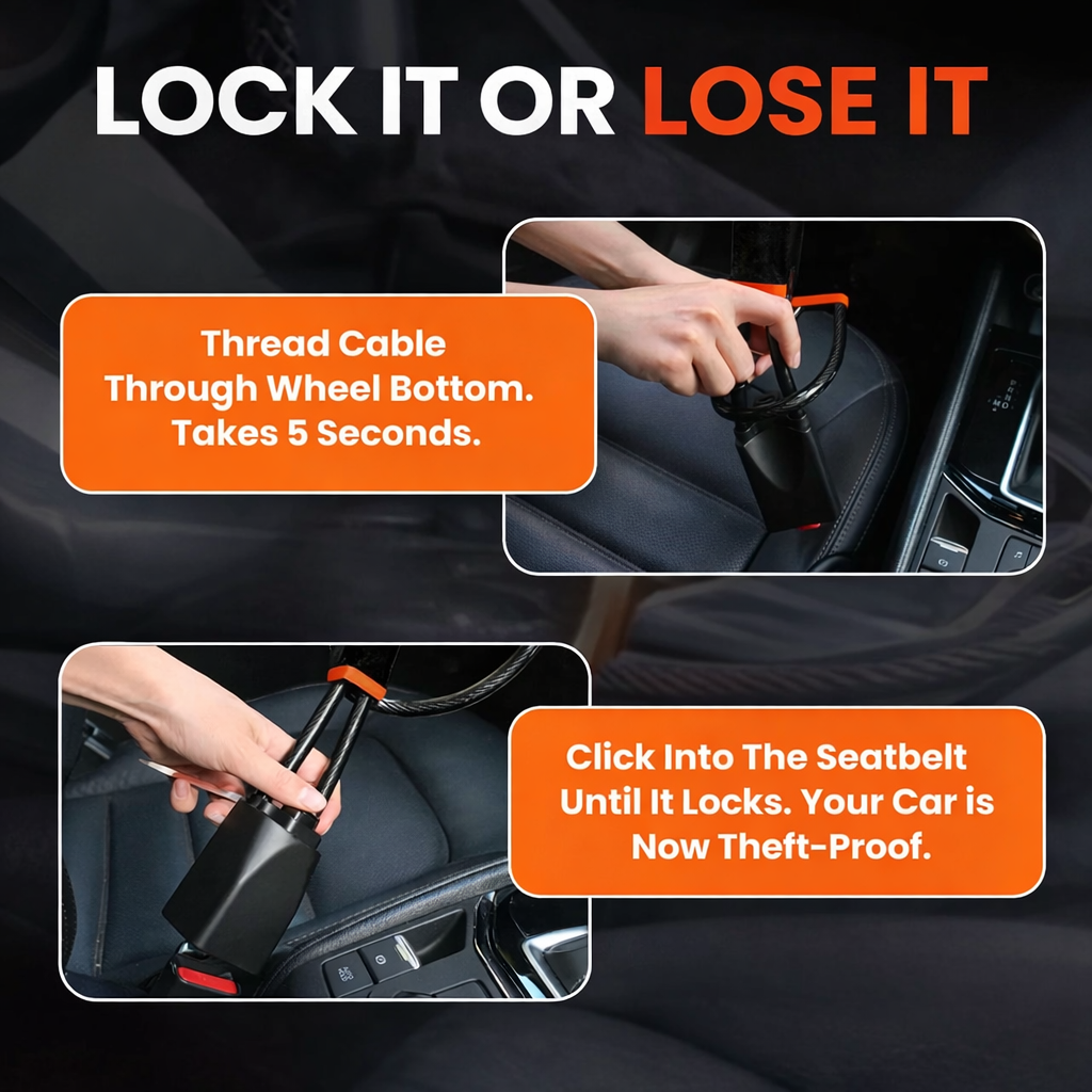 SteerLock™ Universal Anti-Theft Steering Wheel Lock